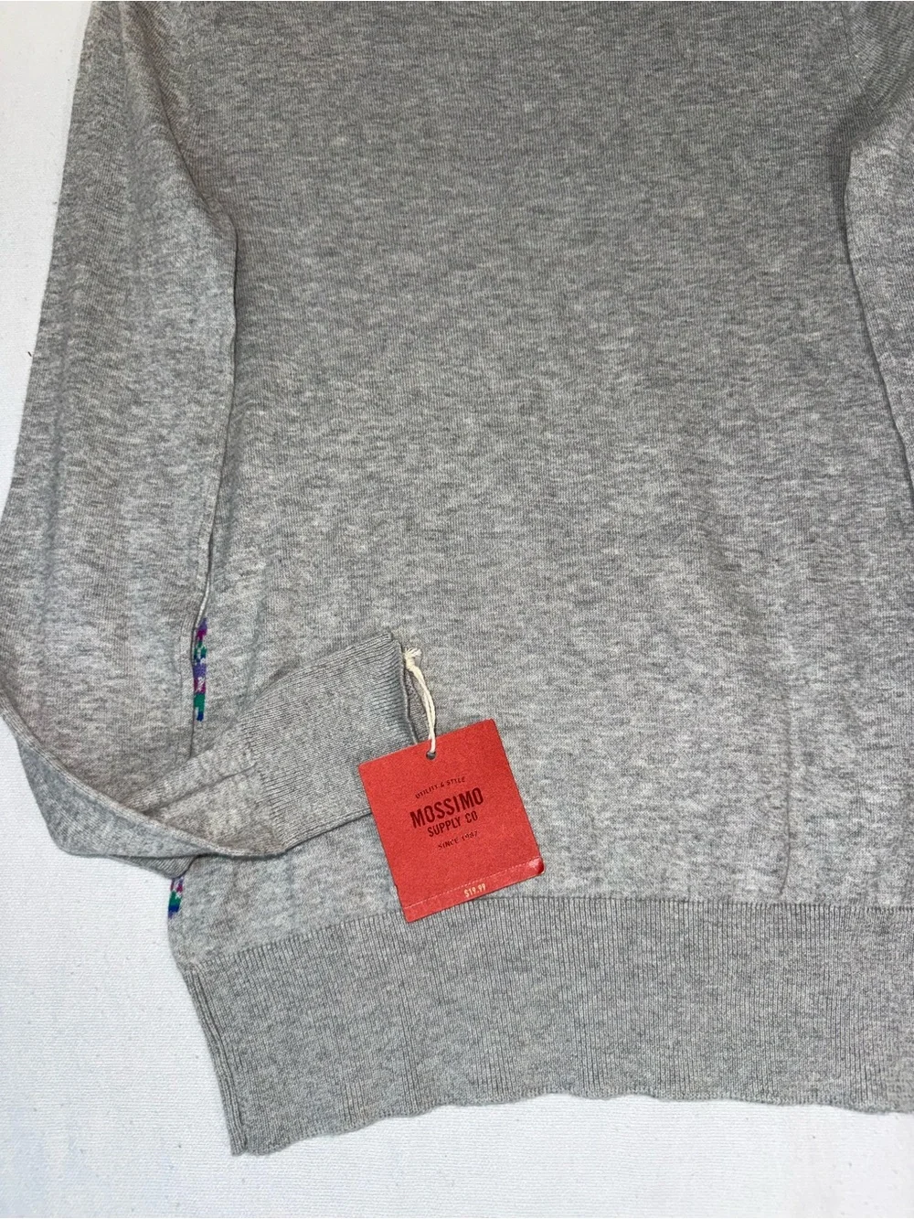 Mossimo Supply Co Gray Fair Isle Knit Sweater XS Long Sleeve Soft Pullover